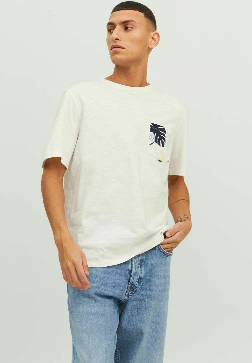

Футболка с принтом Jack & Jones, молочный, Серый