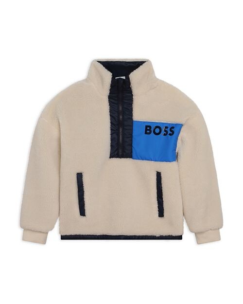 

Толстовка из искусственной овчины для мальчиков – Big Kid BOSS Kidswear, цвет Tan/Beige