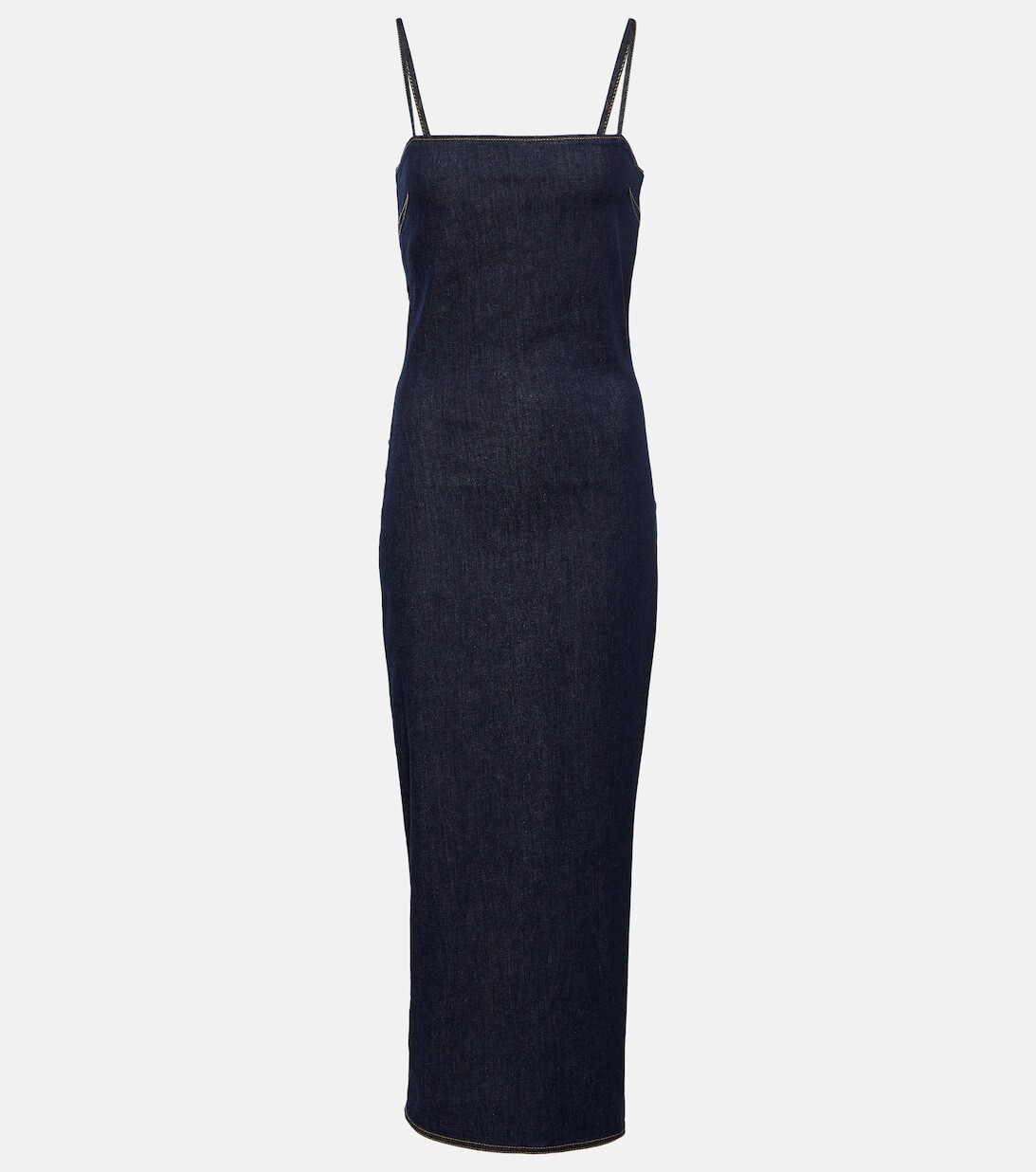 

Облегающее платье макси из смесового хлопка ALAÏA, синий