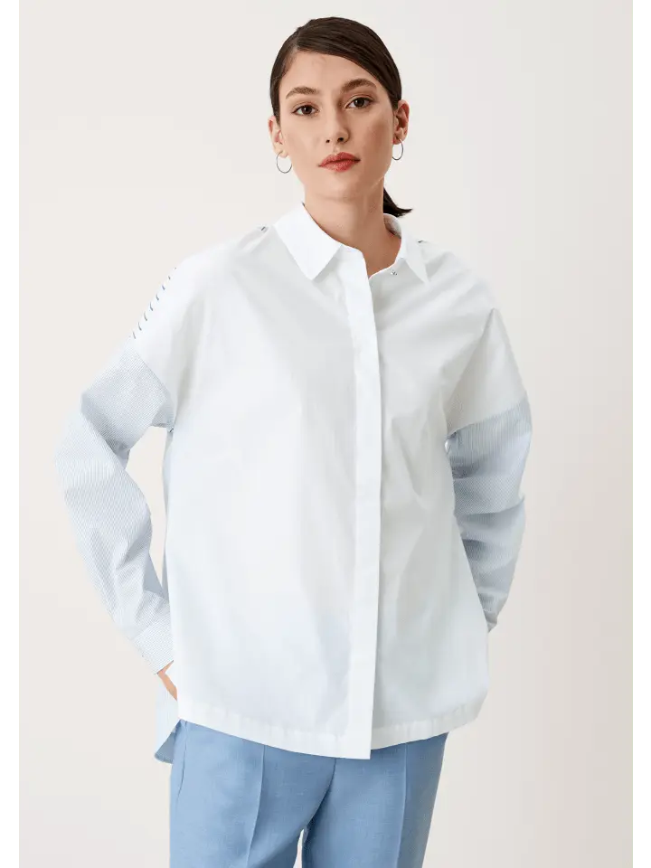 

Блуза sOliver BLACK LABEL langarm, синий