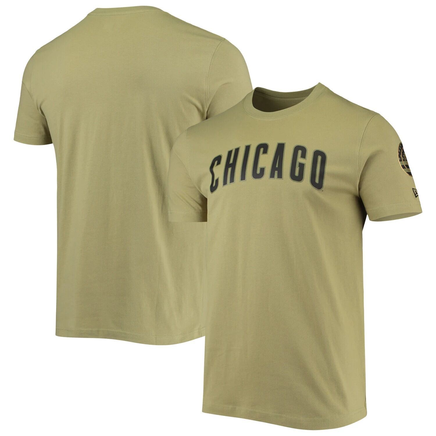 

Мужская оливковая футболка New Era Chicago Cubs Brushed Armed Forces, Зеленый