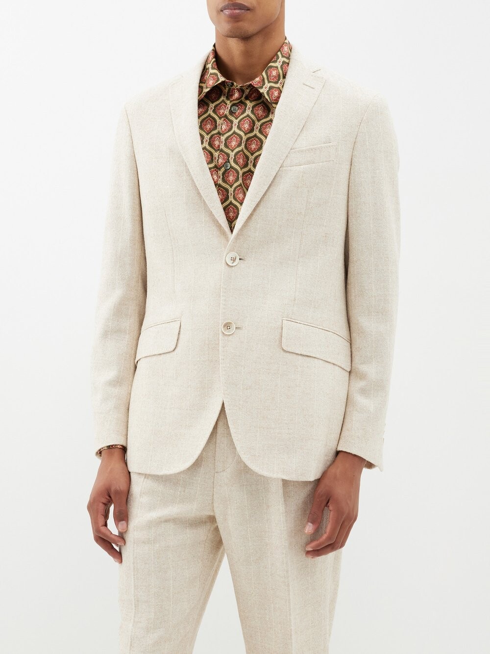 

Однобортный жакет из смесовой альпаки. Etro, бежевый