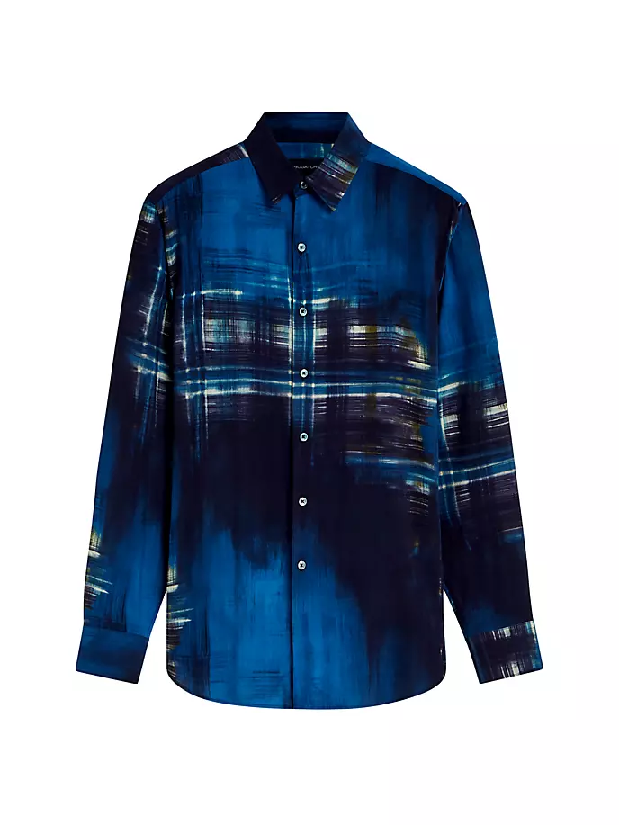 Рубашка с длинными рукавами Julian Bugatchi, темно-синий цена и фото