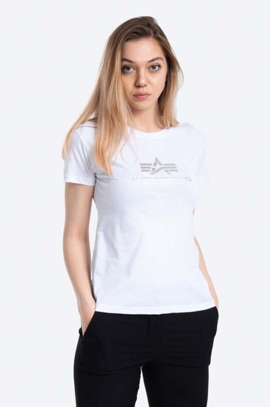 

Хлопковая футболка New Basic T с принтом фольги Alpha Industries, белый