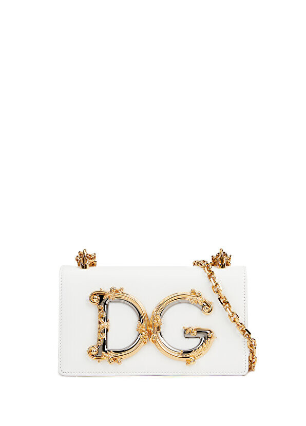 

Dg girls белая женская кожаная сумка Dolce&Gabbana