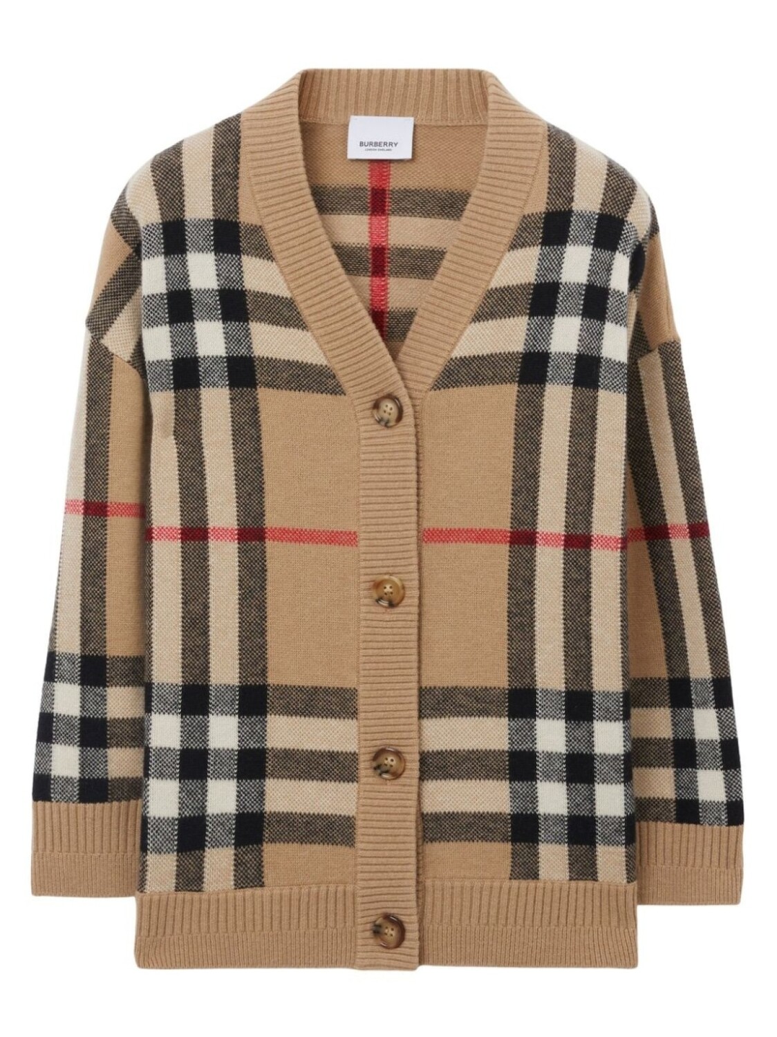 

Burberry Kids клетчатый кардиган на пуговицах, серый