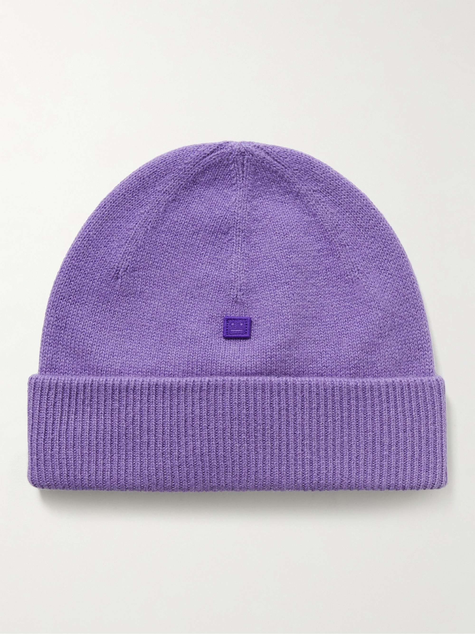 Шерстяная шапка с логотипом ACNE STUDIOS, фиолетовый
