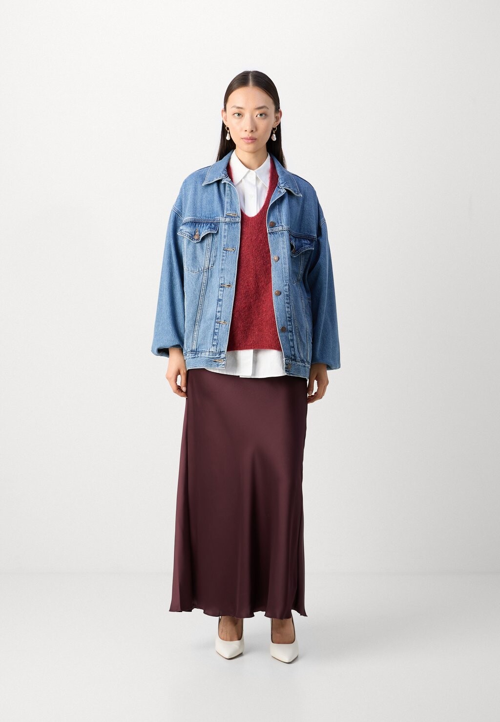 

Юбка макси SKIRT MARY Lindex, темно-красный
