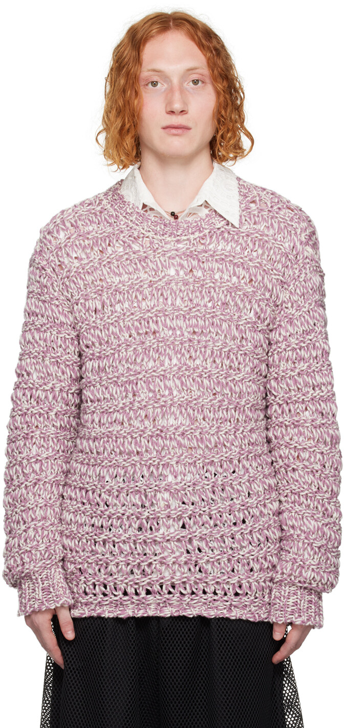 

Dries Van Noten Фиолетовый свитер с мраморным узором