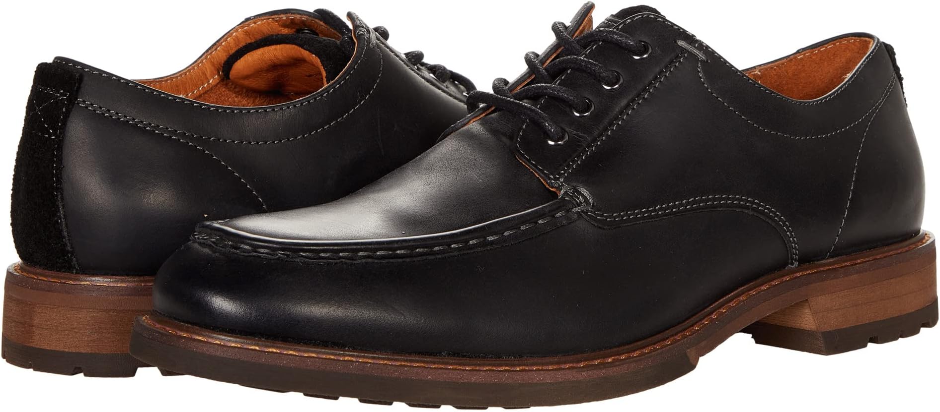 цена Оксфорды Lodge Moc Toe Oxford Florsheim, цвет Black Crazy Horse