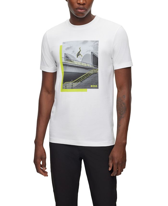 цена Мужская футболка с фотопринтом Hugo Boss, белый