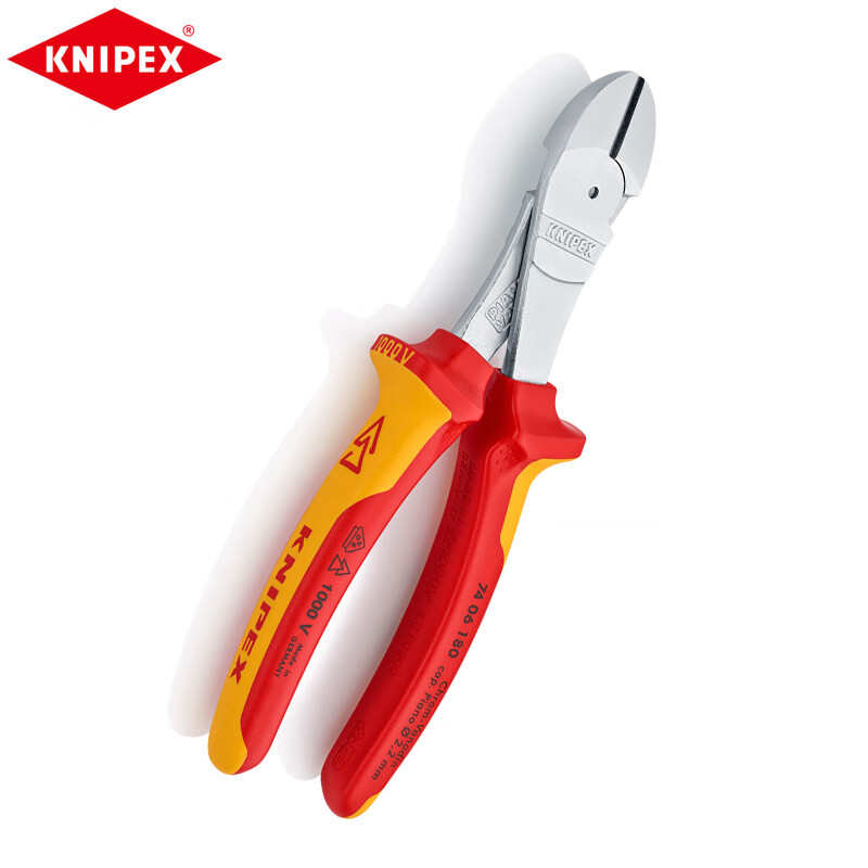 Промышленные изолированные диагональные плоскогубцы KNIPEX 180 мм. Диагональные плоскогубцы из хромованадиевой стали позволяют разрезать стальную проволоку и экономить усилия 7406180