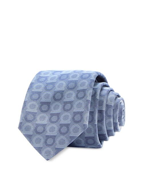 

Жаккардовый шелковый галстук с принтом Gancini Ferragamo, цвет Blue
