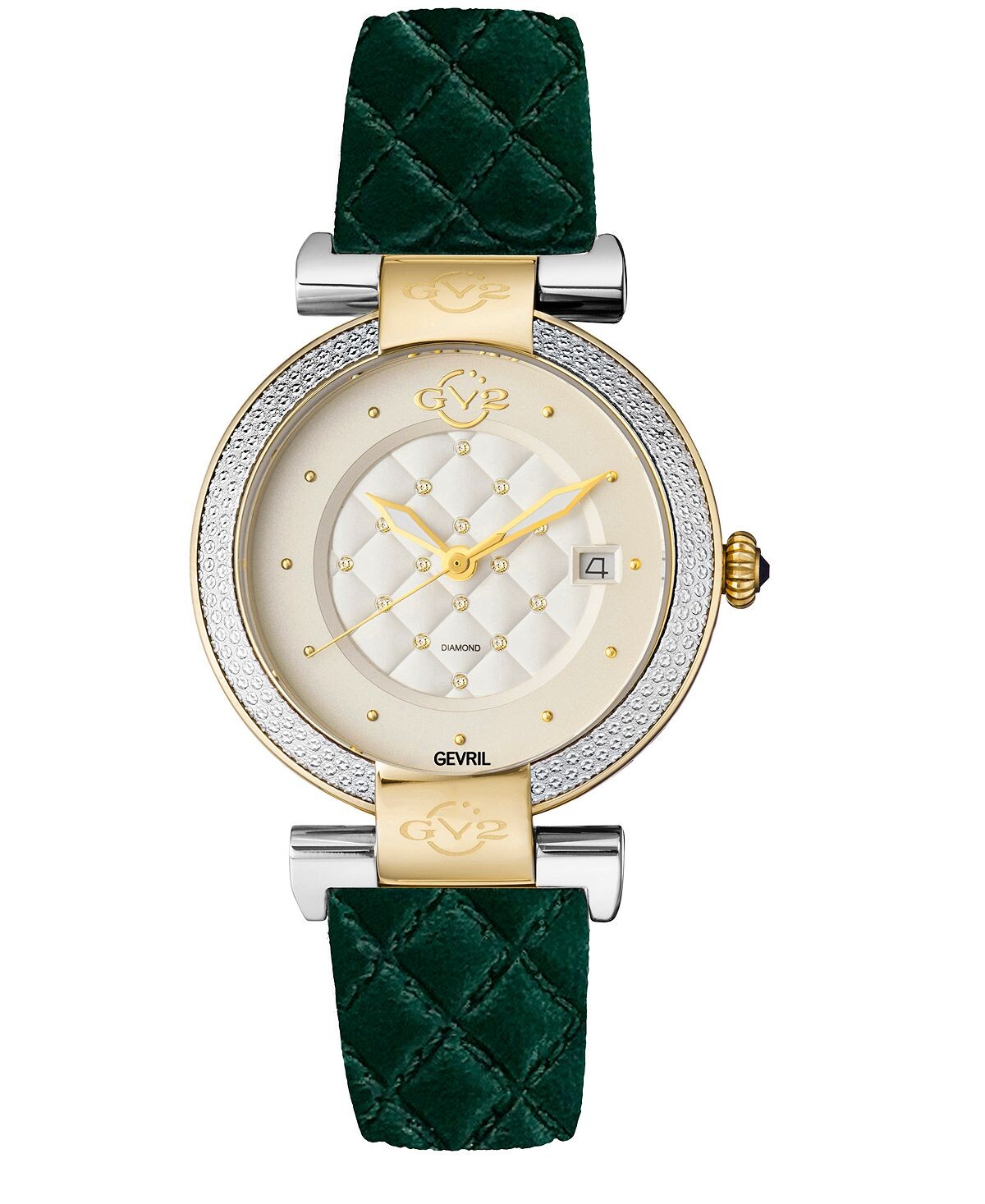 

Женские зеленые часы Berletta Swiss Quartz Diamond Accents 37 мм GV2 by Gevril, черный