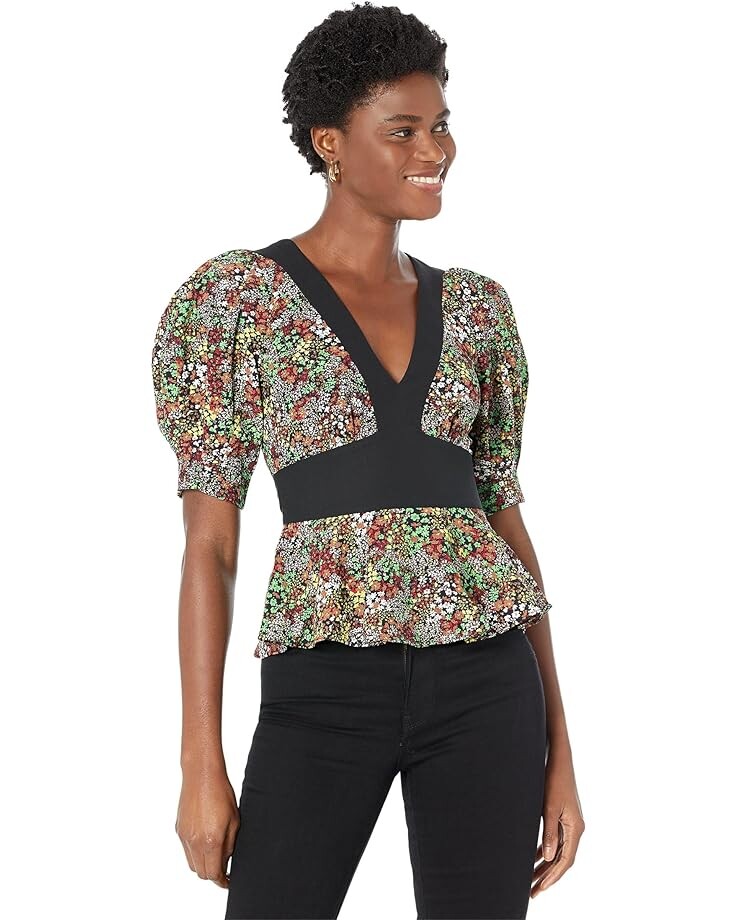 

Топ Ted Baker Camilya Crepe Puff Sleeve, черный