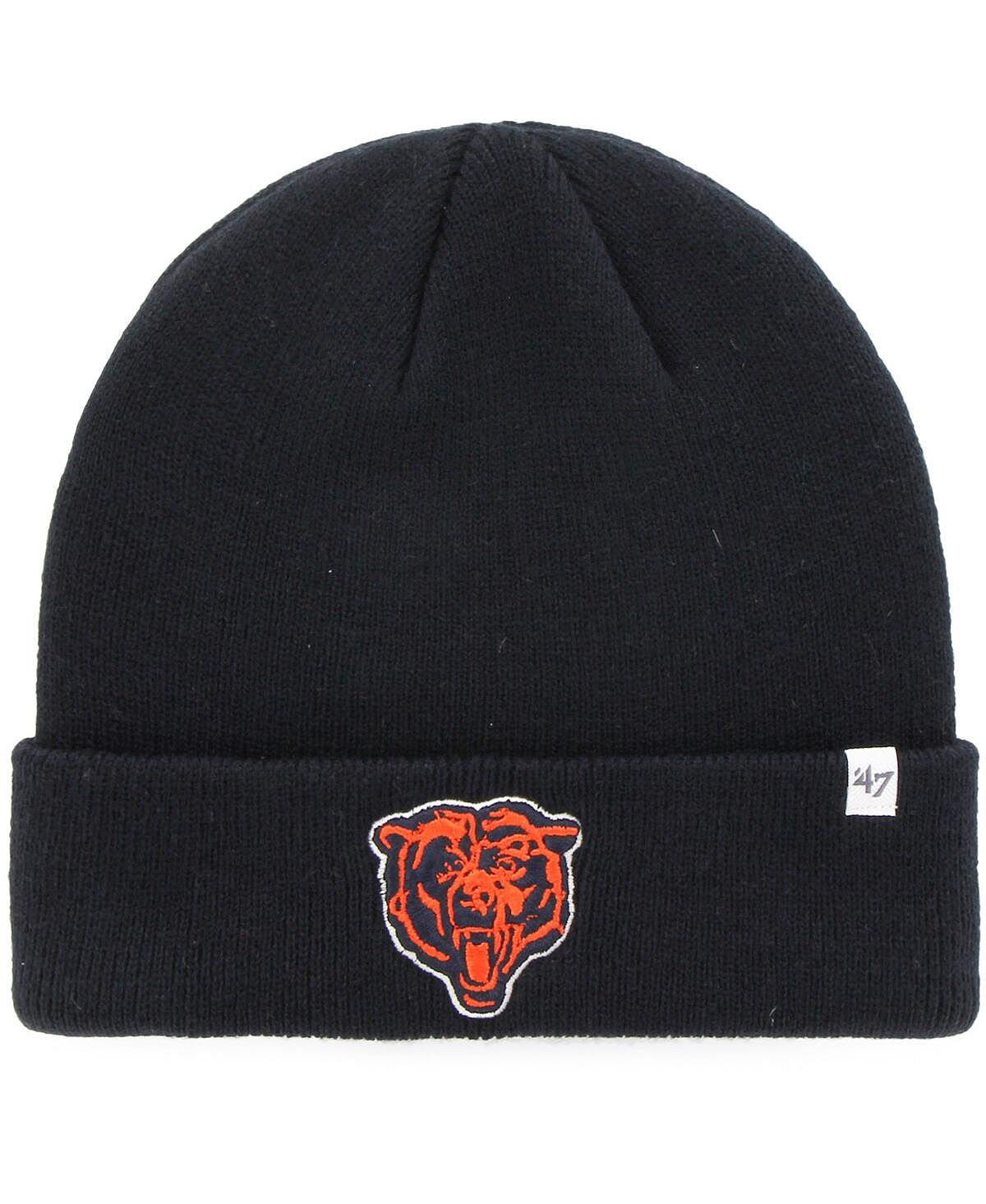 Мужская темно-синяя вязаная шапка с манжетами Chicago Bears Legacy '47 Brand мужская серая вязаная шапка chicago bears highline с манжетами 47 brand