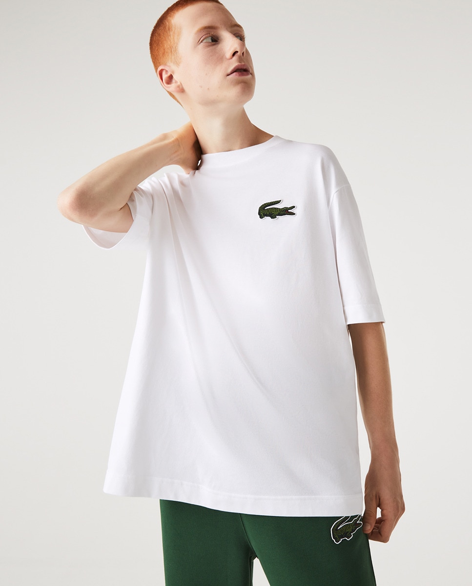 Мужская футболка свободного кроя Lacoste, белый