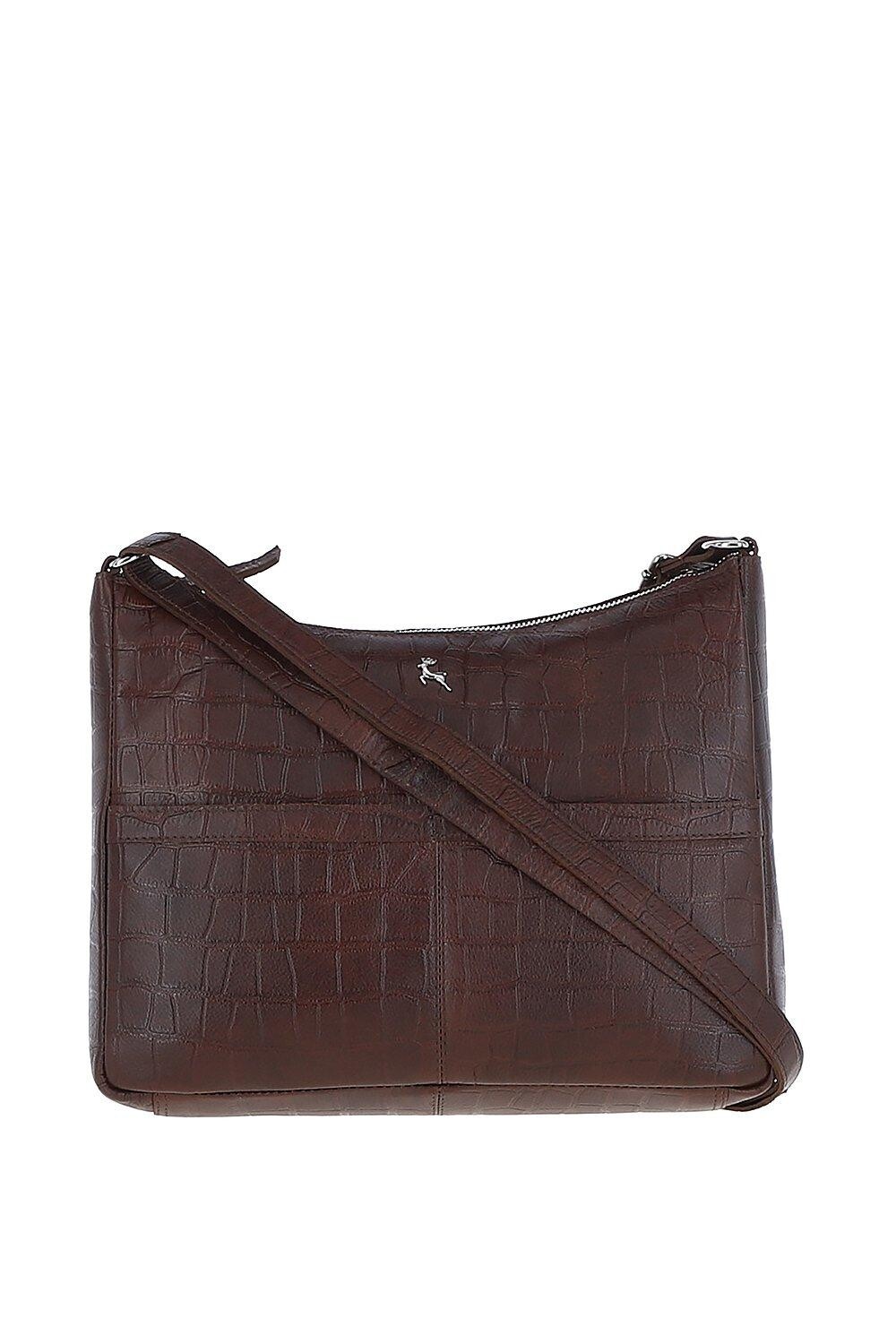 

Сумка на плечо 'Vittoria' из натуральной кожи с принтом под крокодила Ashwood Leather, коричневый