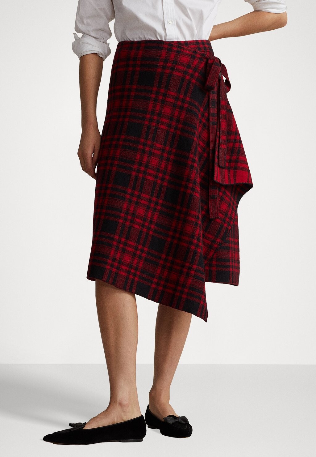 

Юбка с запахом SKIRT MID Polo Ralph Lauren, цвет red/black
