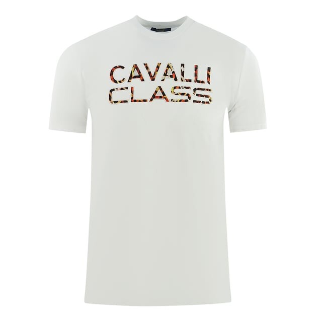 

Напечатанный логотип на футболке Cavalli Class, белый