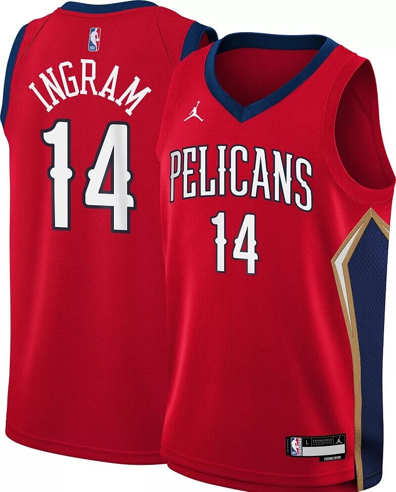 

Jordan Молодёжный Нью-Орлеан Пеликанс Брэндон Ингрэм # 14 Джерси Red Swingman