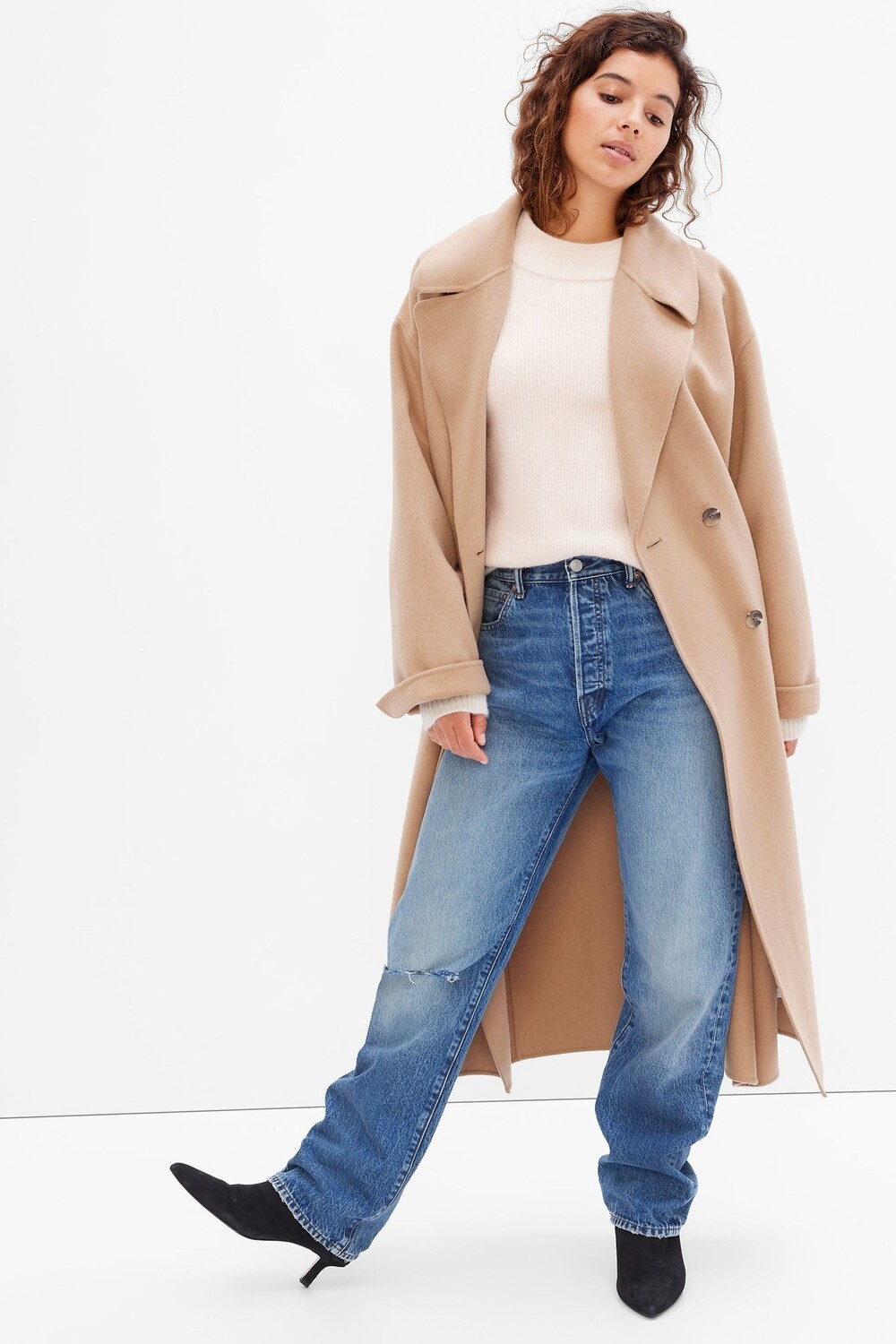 

Свитер в рубчик Forever Cosy с круглым вырезом Gap, бежевый