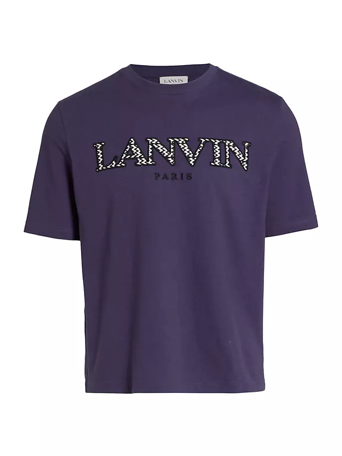 

Хлопковая футболка с логотипом Lanvin, фиолетовый
