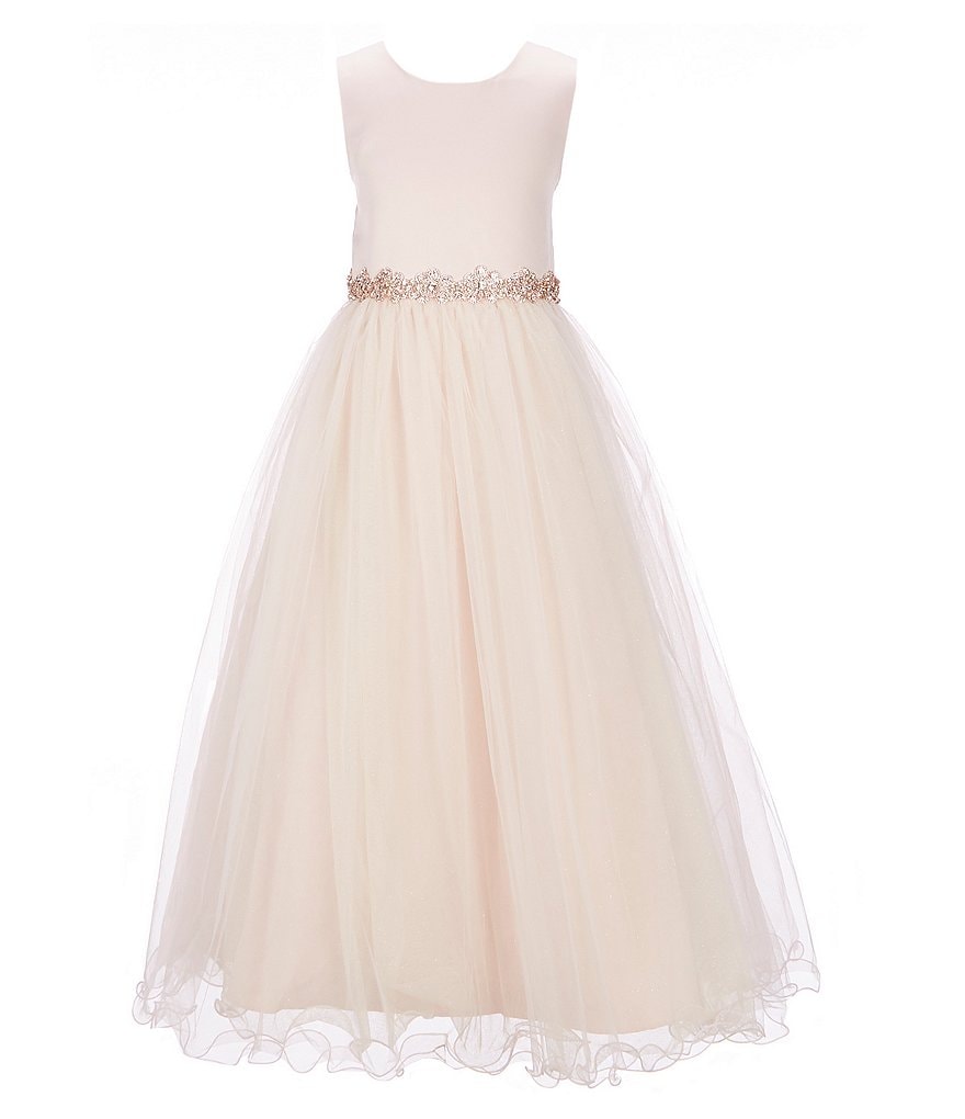 Бальное платье из атласа/сетки Chantilly Place для больших девочек 7–12 лет, розовый