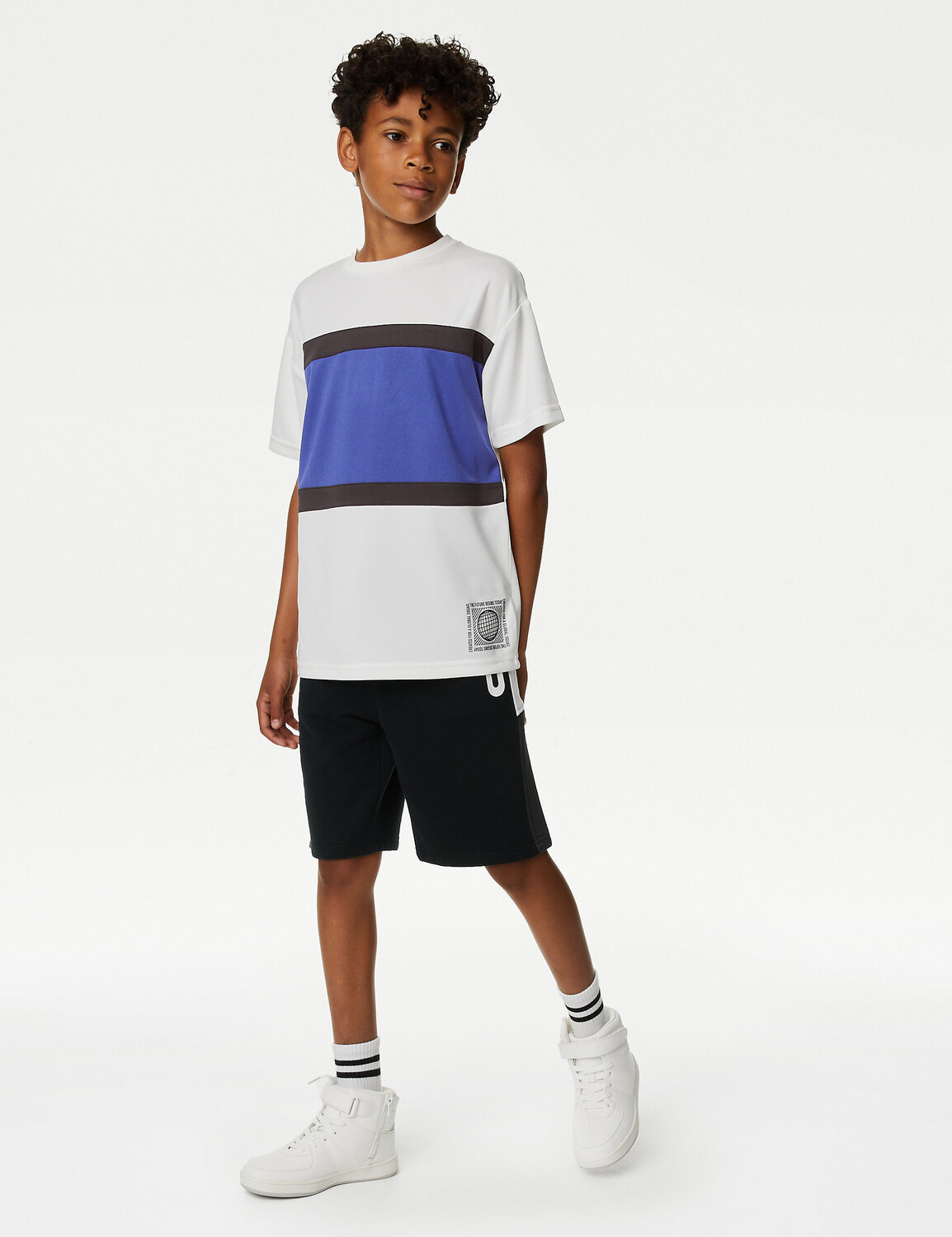 

Шорты из хлопка (6–16 лет) Marks & Spencer, черный микс