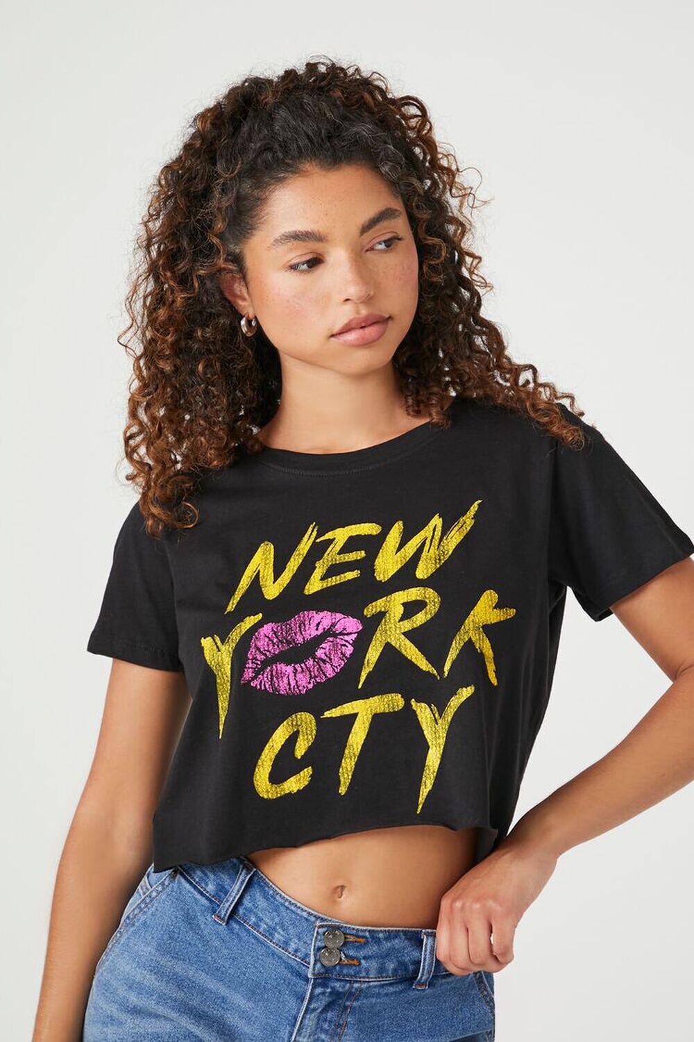

Укороченная футболка Prince Peter New York Cty Forever 21, черный