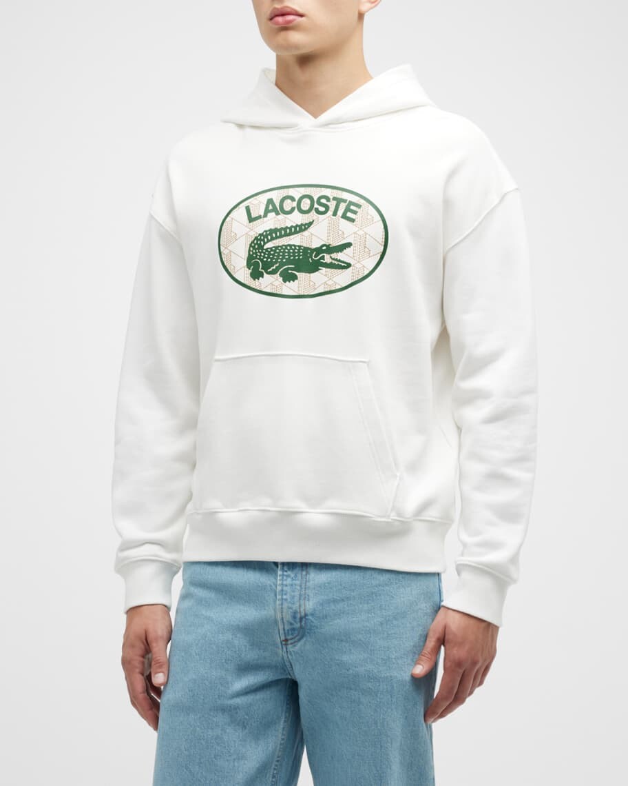 

Мужская толстовка с капюшоном и логотипом Monogram Lacoste, Серый