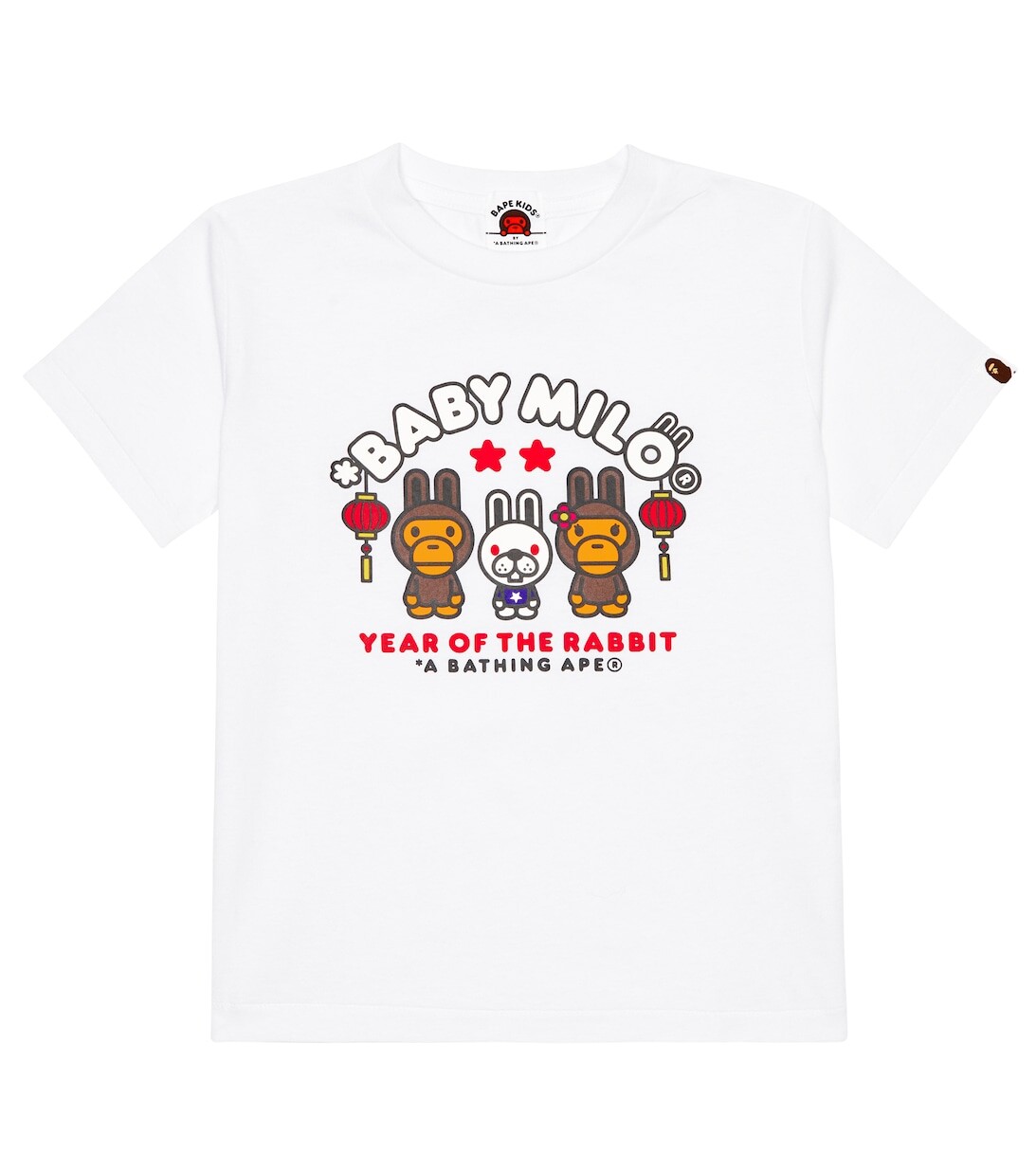 

Хлопковая футболка с принтом Baby Milo BAPE, белый