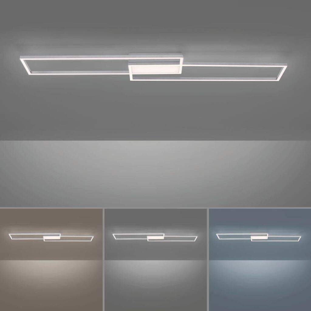 

Leuchten Direkt LED CCT потолочный светильник Asmin матовый никель 109,5 x 26 см LeuchtenDirekt, серебро