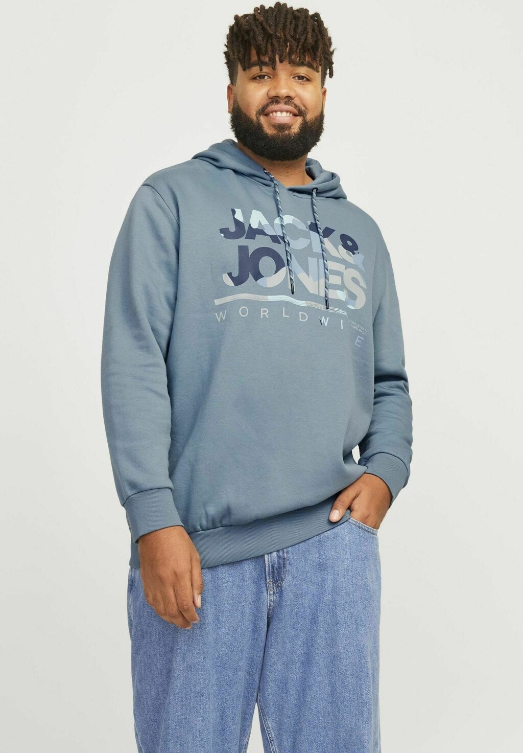 

Толстовка с капюшоном PLUS SIZE Jack & Jones, синий
