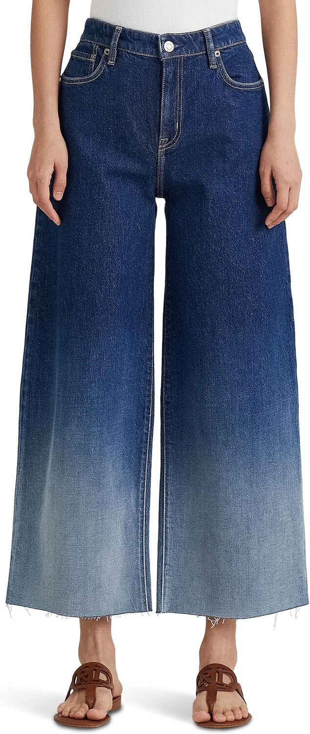 

Джинсы Petite Ombre High-Rise Wide-Leg Cropped Jeans in Ombre Canyon Wash LAUREN Ralph Lauren, цвет Ombre Canyon Wash