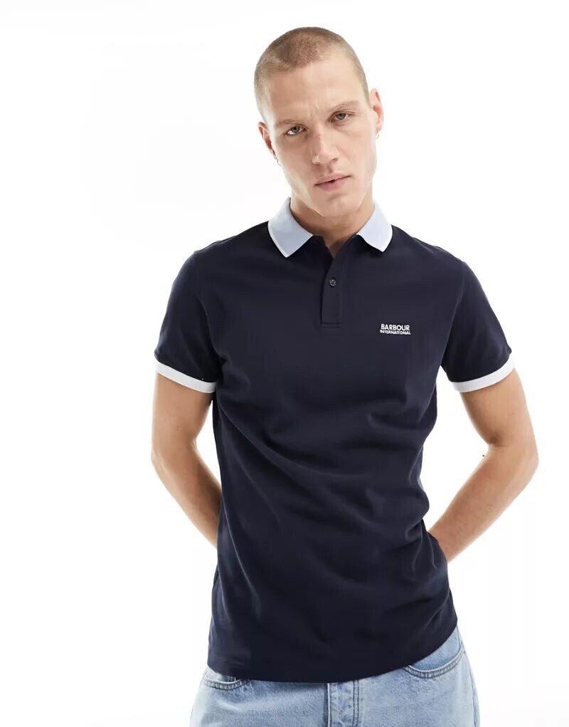 

Темно-синяя рубашка-поло Barbour International Howall, Черный