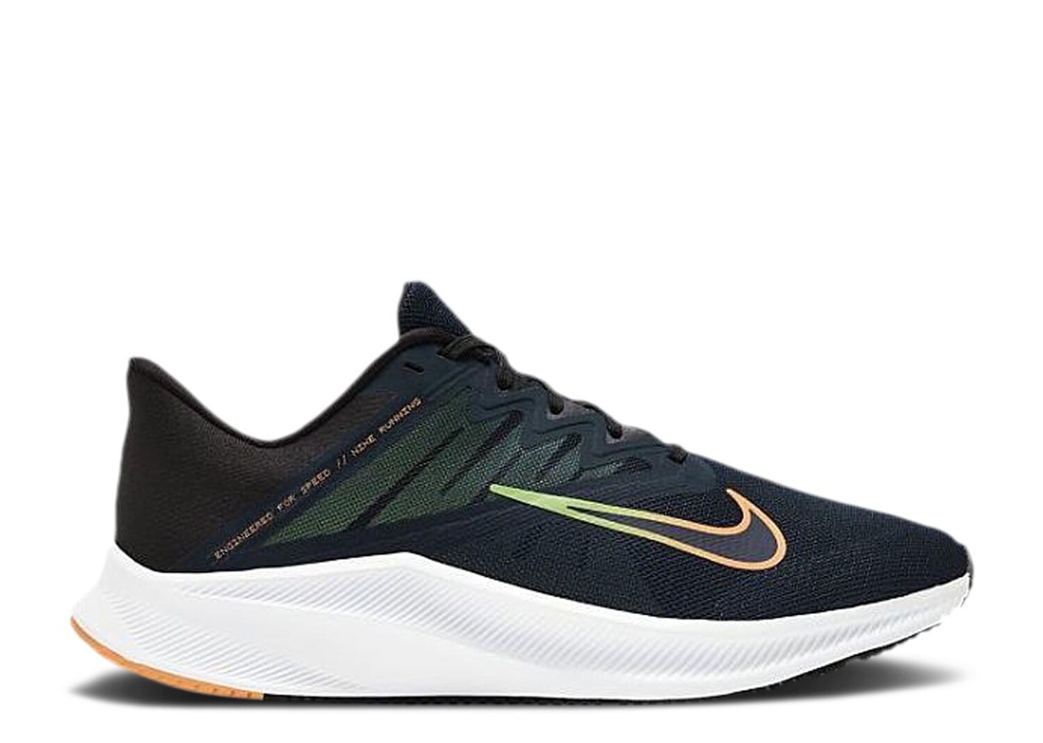

Кроссовки Nike Quest 3 4E Wide 'Obsidian Orange Lime', синий, Синий;черный