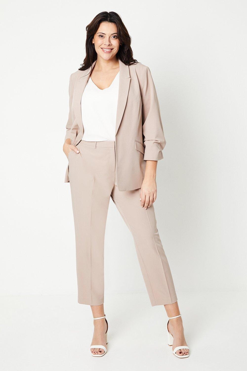 

Брюки Grazer с изогнутым вырезом до щиколотки Dorothy Perkins, бежевый
