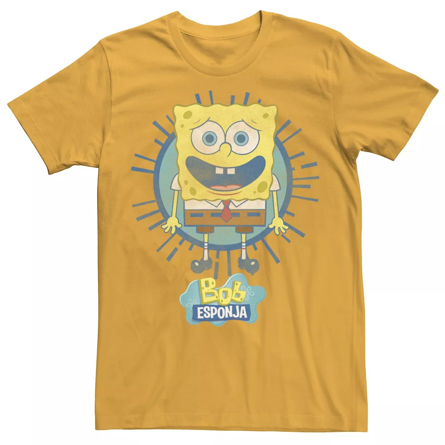 

Мужская испанская футболка SpongeBob SquarePants Rays Nickelodeon, золотой, Желтый