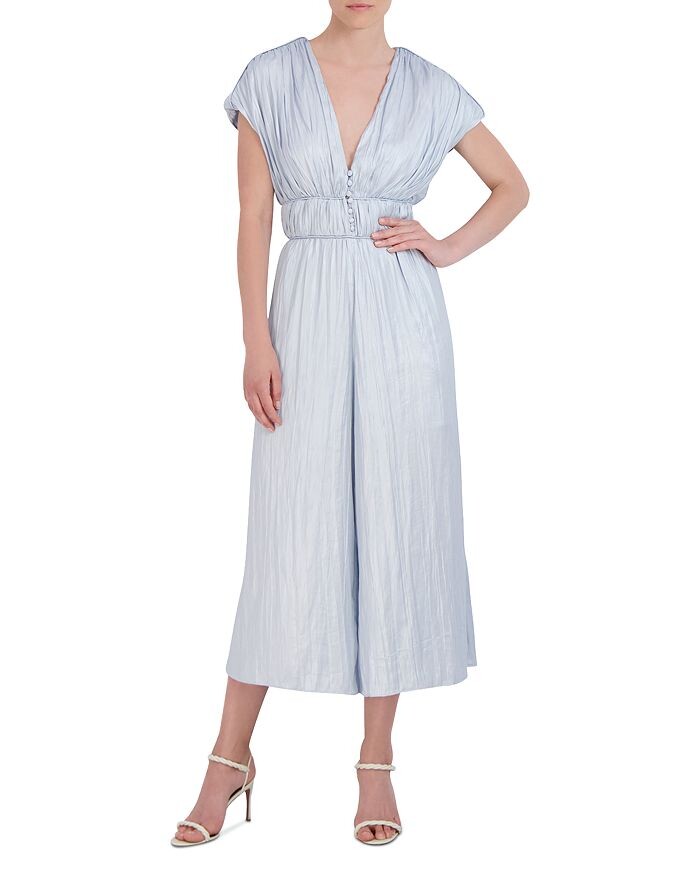 

Укороченный комбинезон с широкими штанинами и рюшами BCBGMAXAZRIA