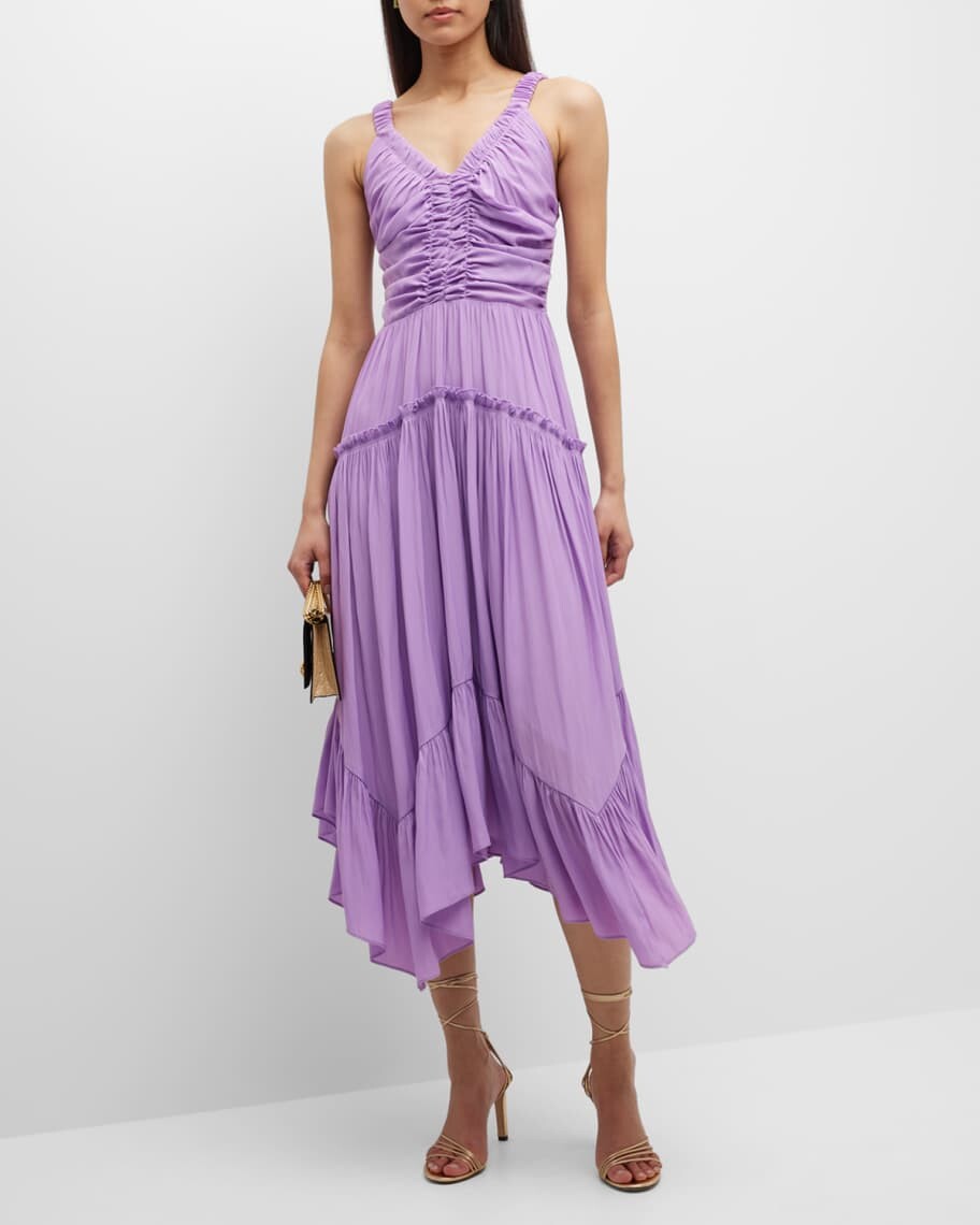 

Платье миди Cleo со сборками Ramy Brook