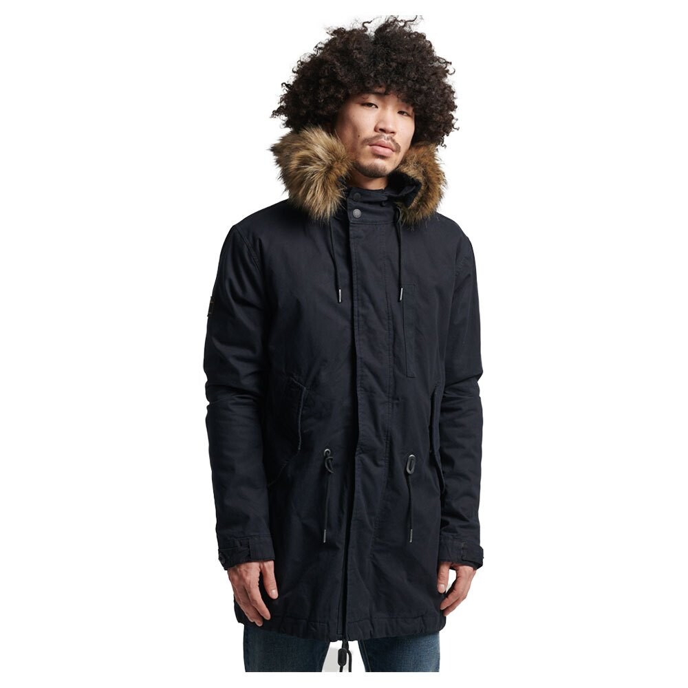 

Куртка Superdry Vintage Miltry Faux Fur, черный