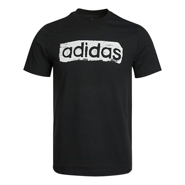 Футболка adidas M Brshstrk V4 T Logo Printing Sports Round Neck Short Sleeve Black, черный
