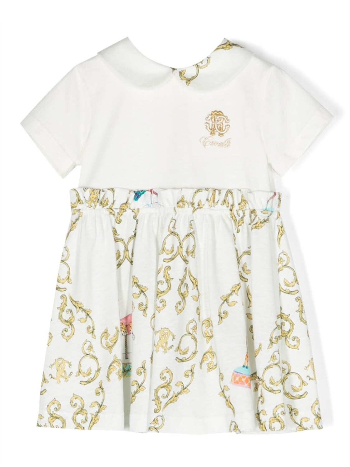 

Платье с вышитым логотипом Roberto Cavalli Junior, белый