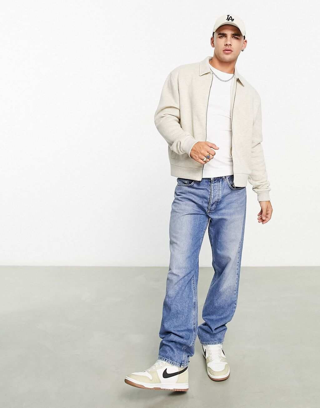 

Белая куртка оверсайз из джерси ASOS DESIGN, Белый