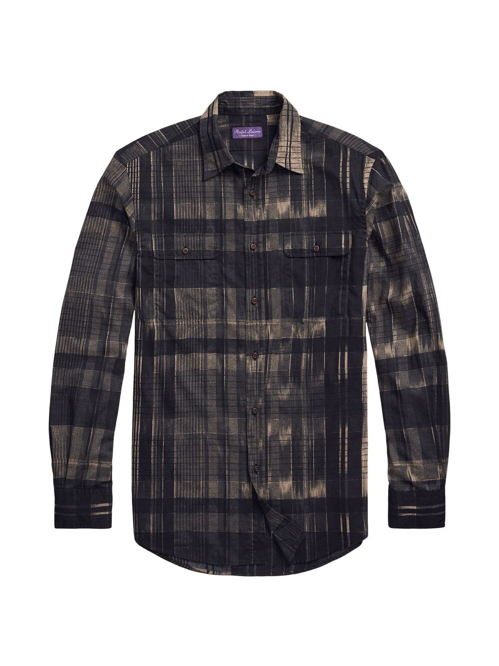 

Рубашка Ikat в клетку с пуговицами спереди Ralph Lauren Purple Label, черный