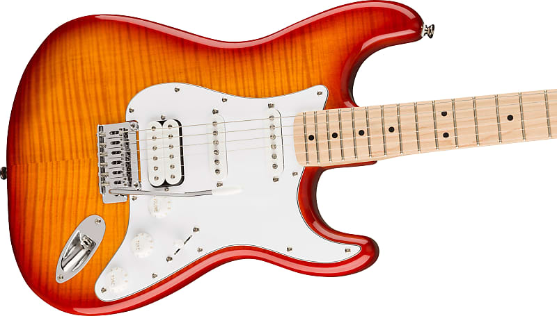 Электрогитара Squier Affinity Series Stratocaster FMT HSS, Maple Fingerboard, White Pickguard, Sienna Sunburst