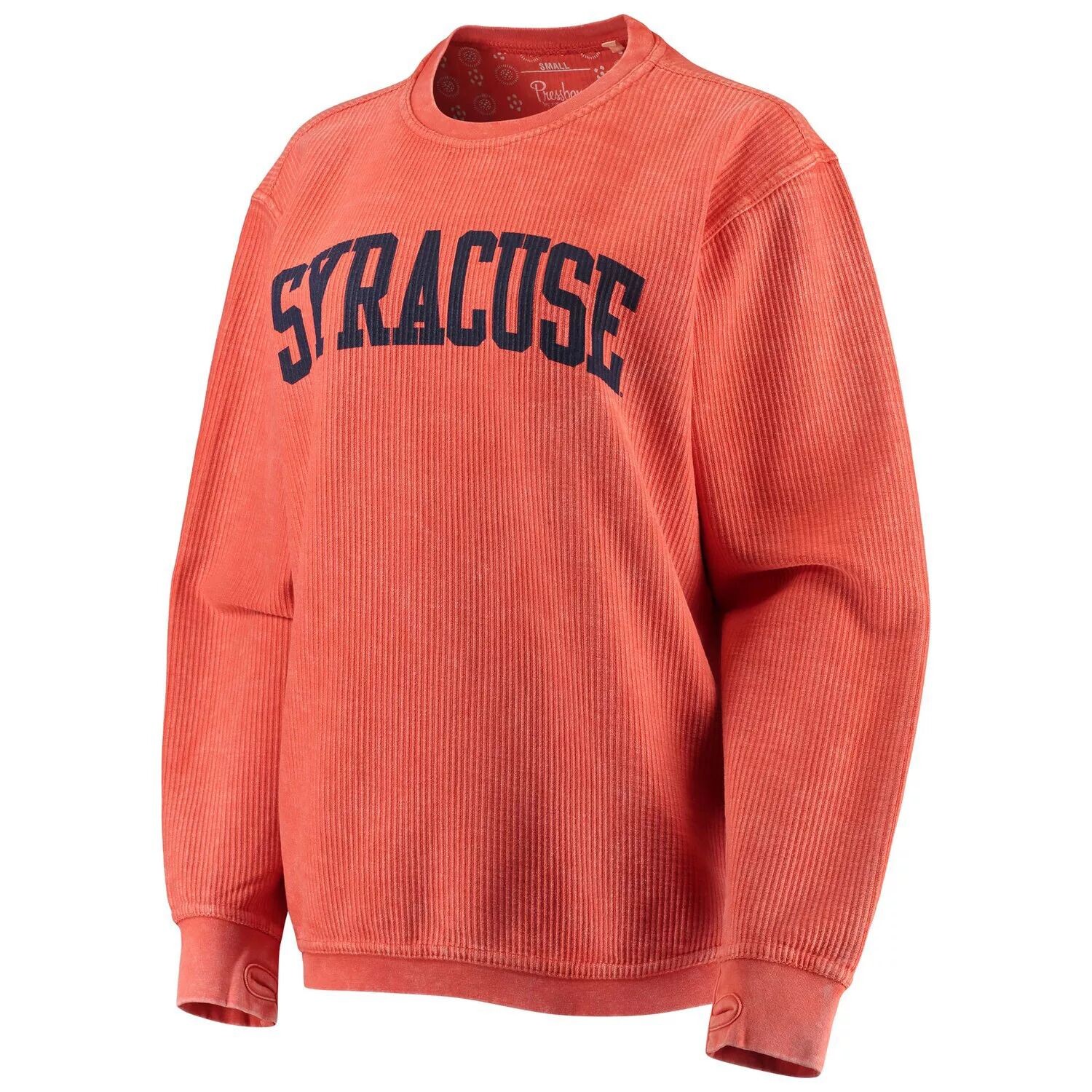 

Женский пуловер Pressbox Orange Syracuse Orange, удобный вельвет, винтажная стирка, базовый пуловер с аркой, толстовка