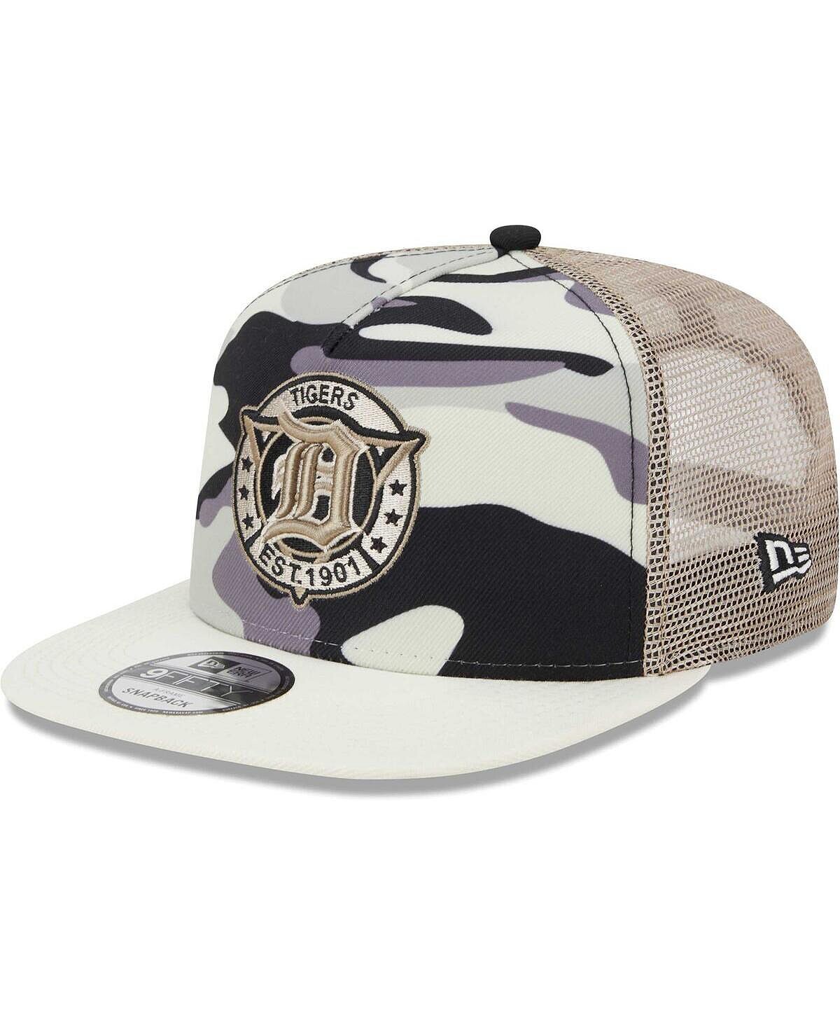 

Мужская белая кепка с камуфляжной рамкой Detroit Tigers 9FIFTY Trucker Snapback New Era