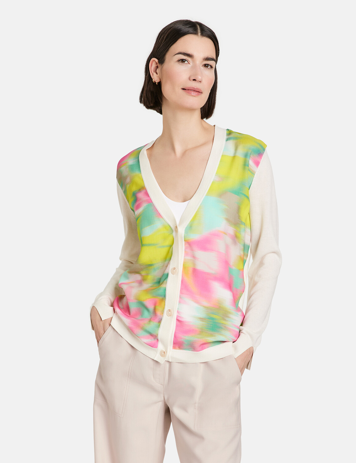 

Кардиган Gerry Weber Jacke Strick, цвет Whisper White